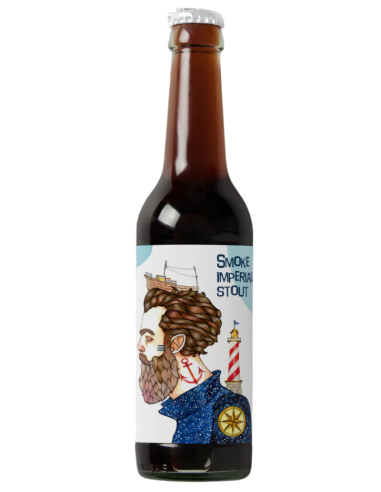 botella 33cl de cerveza de marca ALTHAIA , stilo Smoke Imperial Stout