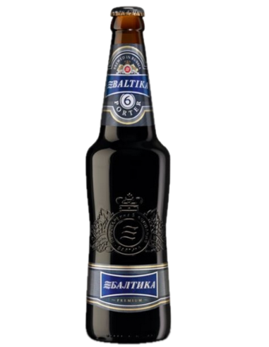 47cl bottle of beer branded BALTIKA - 6 PORTER, Baltic Porter stilo