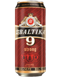 90cl can of beer branded BALTIKA - 9 EXTRA STRONG , stilo Strong Lager