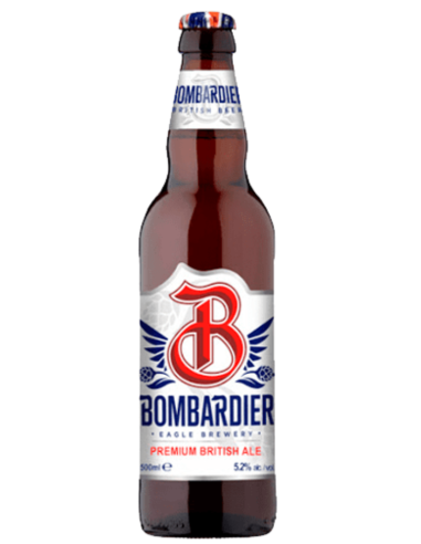 33cl bottle of BOMBARDIER brand beer - AMBER BEER, Extra Strong Bitter Style