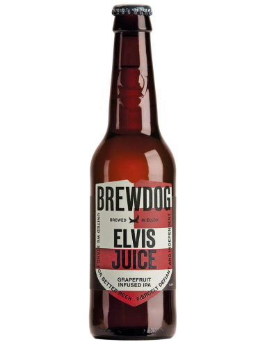 33cl bottle of beer brand ELVIS JUICE IPA, Grapefruit infused IPA style