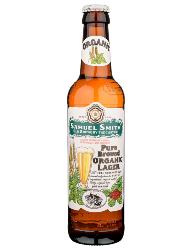 botella 35,5cl de cerveza de marca SAMUEL SMITH'S - PURE BREWED ORGANIC LAGER , estilo Lager