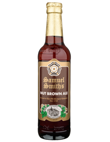 botella 35,5cl de cerveza de marca SAMUEL SMITH'S - NUT BROWN ALE, estilo English Brown Ale