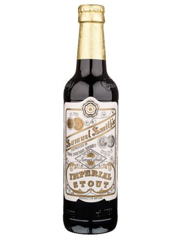 garrafa de 35,5cl de cerveja da marca SAMUEL SMITH'S - IMPERIAL STOUT, estilo Imperial Stout