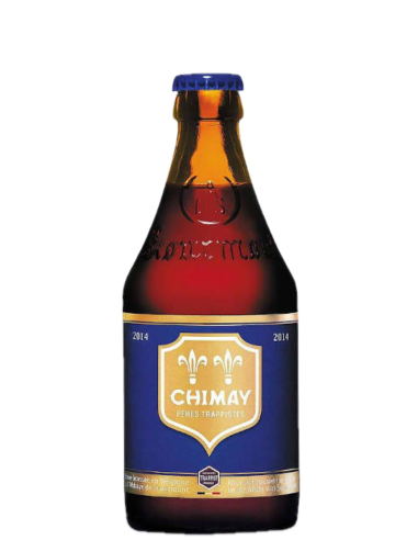 33cl bottle of beer branded CHIMAY - BLUE, Belgian Strong Dark Ale style