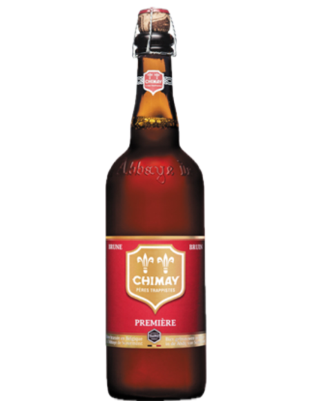 botella 75cl de cerveza de marca CHIMAY - ROJA PREMIERE BRUIN , estilo Belgian Double