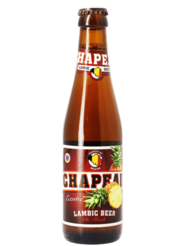 garrafa de 33cl de cerveja da marca CHAPEAU - EXOTIC PINEAPPLE, estilo Lambic Fruits