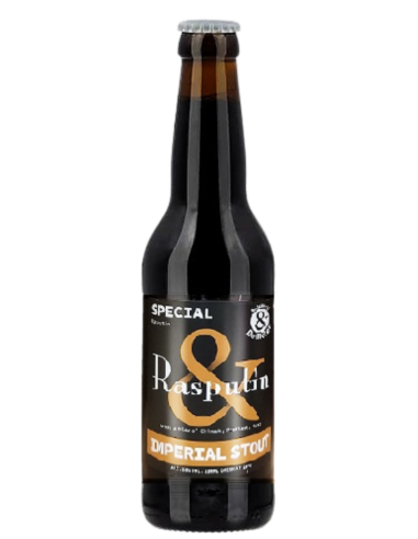 botella 33cl de cerveza de marca DE MOLEN - RASPUTIN, estilo Imperial Stout