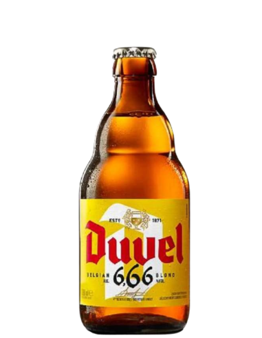 botella 33cl de cerveza de marca DUVEL - 6,66, estilo Belgian Blond