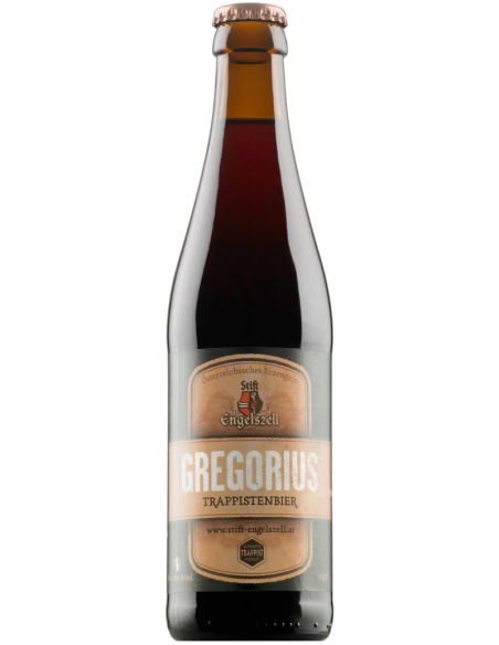 botella 33cl de cerveza de marca ENGELSZELL - GREGORIUS TRAPPISTENBIER, estilo Belgian Strong Dark Ale