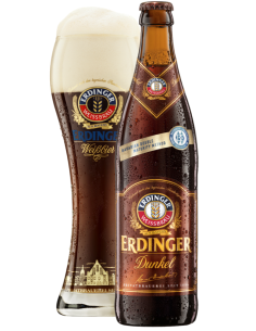 botella 50cl de cerveza de marca ERDINGER - DUNKEL, estilo Hefeweizen Dunkel 2
