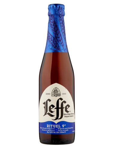 garrafa de 33cl de cerveja da marca LEFFE - RITUEL, estilo Belgian Strong Pale Ale