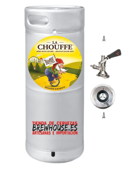 barril 20L de cerveza de marca CHOUFFE - BLONDE , estilo Belgian Blond