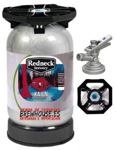 garrafa de 30 litros de cerveja da marca REDNECK - KAJUN MOONSHINER, estilo ipa