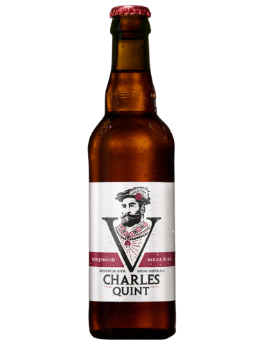 botella 33cl de cerveza de marca CHARLES QUINT(CARLOS V) - RUBY RED, stilo Belgian Dark Ale