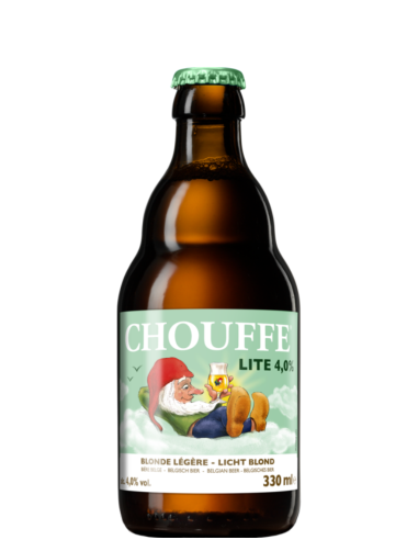 garrafa de 33cl de cerveja da marca CHOUFFE - LITE, estilo Belgian Pale Ale