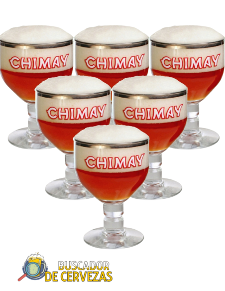 6 Chalice Glasses 33cl of beer brand CHIMAY with beer