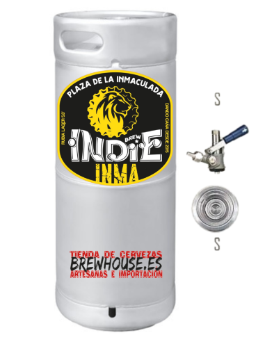 barril 20L de cerveza de marca BREW INDIE - INMACULADA, stilo Lager
Tipo S - Inox