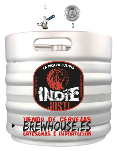 30L keg of beer branded BREW INDIE - PICARA, Red Ale Type S - Stainless Steel