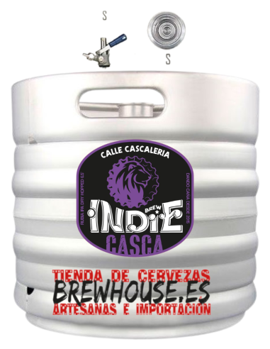 BREW INDIE barril de 30L de cerveja da marca - CASCALERIA , estilo Dry Hopping IPA Tipo S - Inox