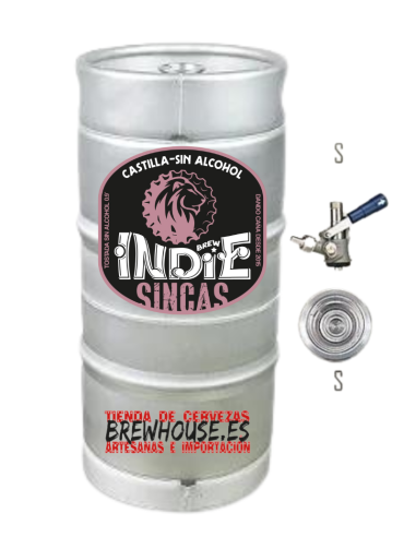 15L keg of beer of the brand BREW INDIE - CASTILLA SIN, style Tostada Sin Alcohol, Type S - Inox