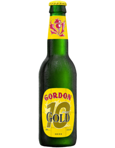 botella 33cl de cerveza de marca GORDON FINEST - GOLD 10, estilo Belgian Golden Strong Ale