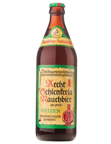 botella 33cl de cerveza de marca SCHLENKERLA - RAUCH WEIZEN, estilo Rauchbier Weizen