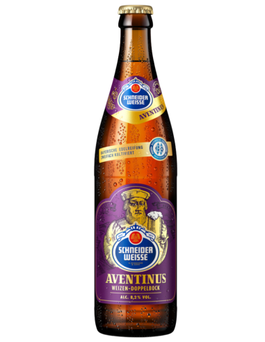 garrafa de 50cl de cerveja da marca SCHNEIDER - TAP 6 AVENTINUS , estilo Weizen Doppelbock