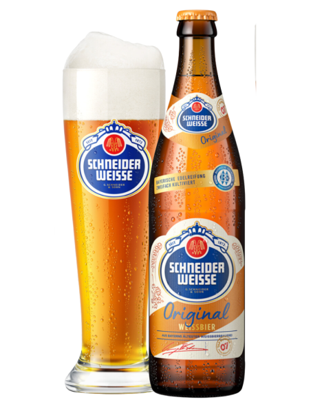 botella 50cl de cerveza de marca SCHNEIDER - TAP 7 ORIGINAL con vaso, estilo Weissbier Dunkel