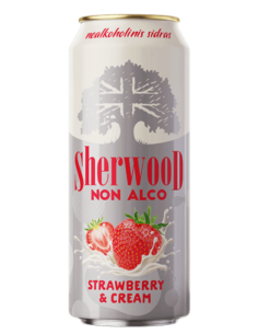 SHERWOOD - STRAWBERRY & CREAM TASTE ( Fresas & Nata ) - Sidra (Sin Alcohol)50cl - Buscador de Cervezas - Brewhouse