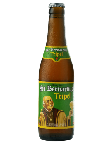 garrafa de 33cl de cerveja de marca ST BERNARDUS - TRIPEL, estilo Triplo Belga