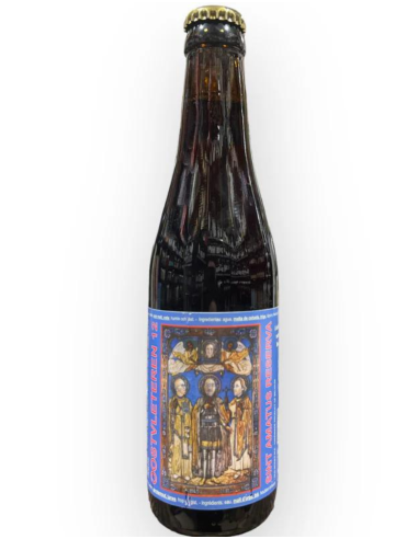 garrafa de 33cl de cerveja da marca DE STRUISE - SINT AMATUS RESERVA, estilo belga quádruplo