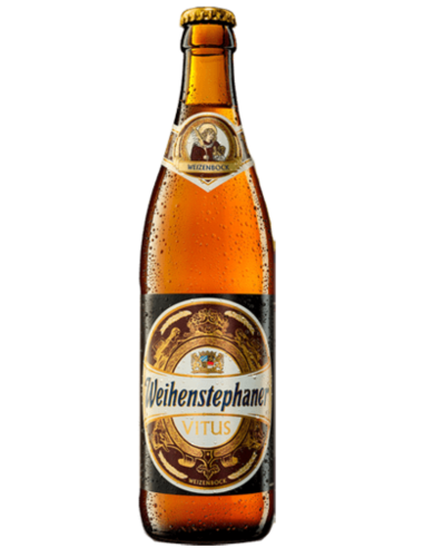 botella 50cl de cerveza de marca WEIHENSTEPHANER - VITUS, estilo Weizenbock