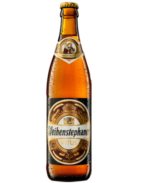 botella 50cl de cerveza de marca WEIHENSTEPHANER - VITUS, estilo Weizenbock
