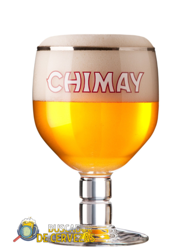Chalice glass 33cl beer brand CHIMAY with beer