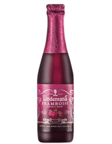 botella 33cl de cerveza de marca LINDEMANS - FRAMBOISE (FRAMBUESA), estilo Lambic Frutas