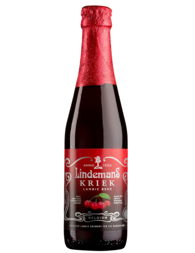 garrafa de 33cl de cerveja da marca LINDEMANS - KRIEK (CHERRY), estilo Lambic Fruits