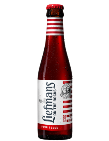 botella 33cl de cerveza de marca LIEFMANS- ON THE ROCK FRUITESSE , estilo Fruit Beer (Frutos Rojos)