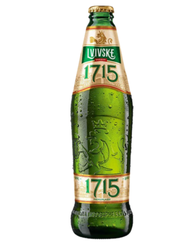 botella 45cl de cerveza de marca LVIVSKE - 1715, estilo European Pale Lager