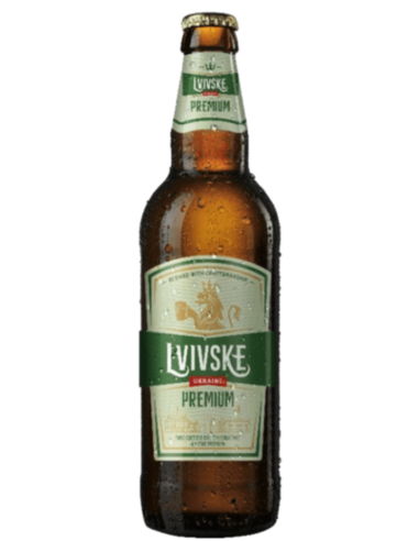 botella 33cl de cerveza de marca LVIVSKE - PREMIUM, estilo German Pilsner