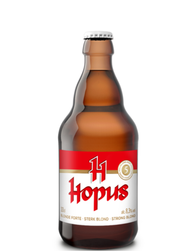 33cl bottle of LEFEBVRE - HOPUS brand beer, Belgian Blond Strong Ale style