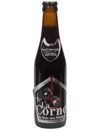 botella 33cl de cerveza de marca LA CORNE - BLACK , estilo Belgia Strong Dark Ale