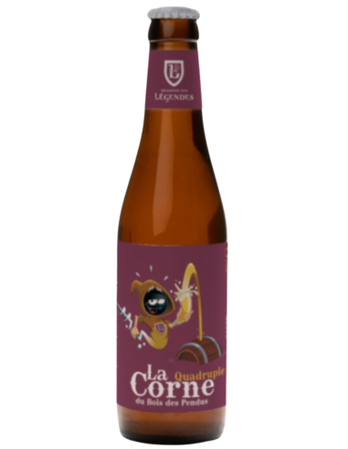 33cl bottle of beer brand LA CORNE - QUADRUPLE OAKED, style Belgia Quadruple