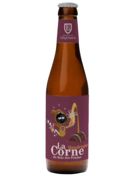 botella 33cl de cerveza de marca LA CORNE - QUADRUPLE OAKED, estilo Belgia Quadruple