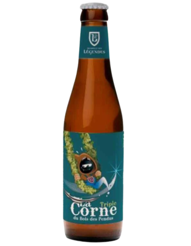 garrafa de 33cl de cerveja da marca LA CORNE - TRIPLE HOPPY, estilo Belgia Triple