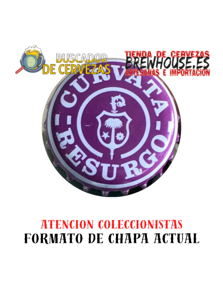 chapa de botella color violeta con dibujo de marca