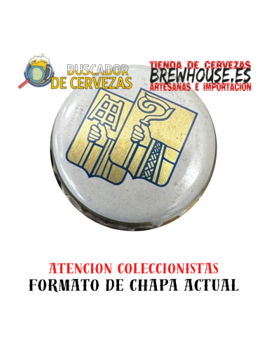 chapa de botella color blanco con dibujo de marca