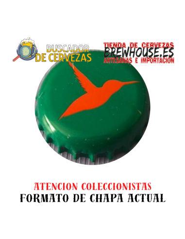 chapa de botella color verde con dibujo de marca