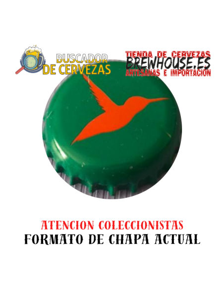 chapa de botella color verde con dibujo de marca