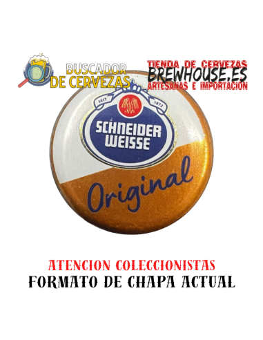 chapa de botella color naranja con dibujo de marca